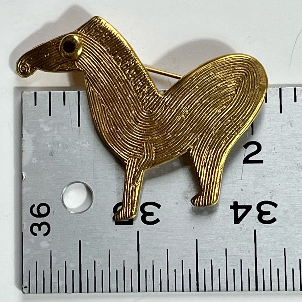 Vintage Riveiro Signed Pin Brooch Animal Llama Alpaca Horse Modernist Enamel - Picture 7 of 9